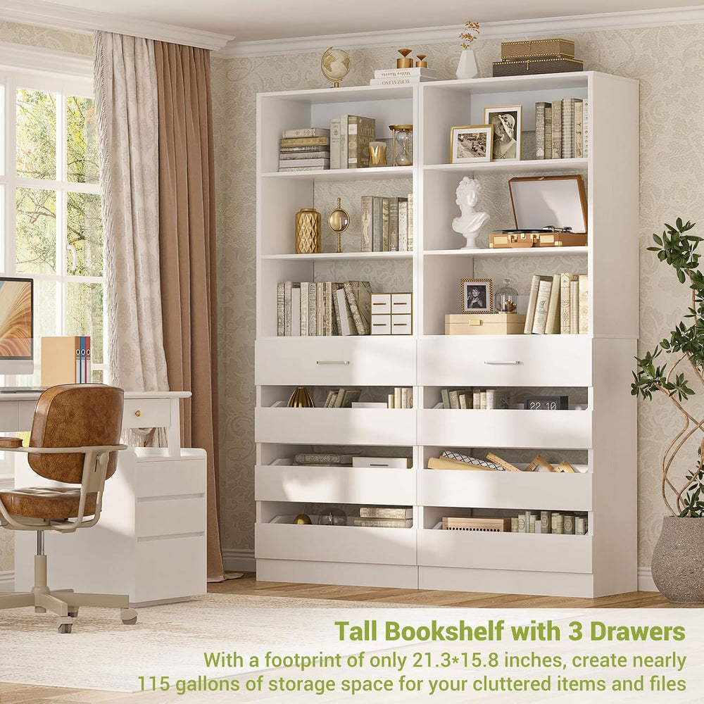 Aheaplus 21.3" Closet System with 4 Drawers, Wood Closet Organizer, White