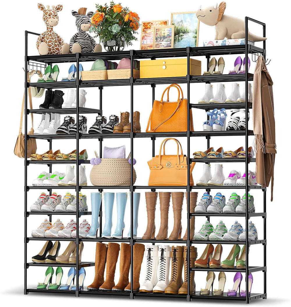 Kottwca 4 Row 10 Tier Large Shoe Rack Organizer for Closet Entryway, 72-80 Pa...
