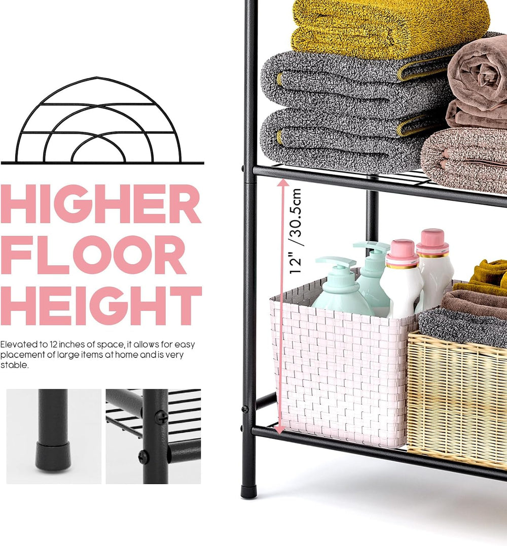 LEEDA 3-Tier Freestanding Multipurpose Storage Shelves Heavy Duty Metal Shelv...