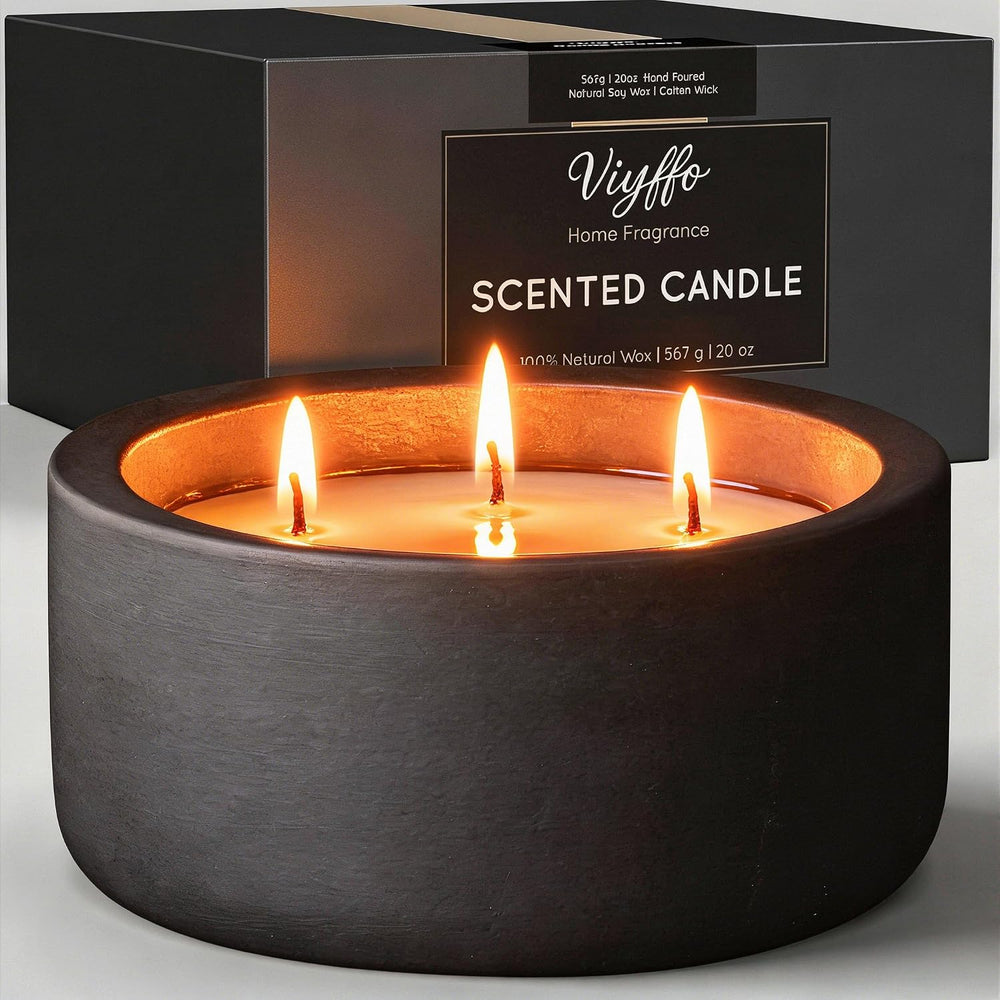 Viyffo 20oz Large Fall Scented Candle – Eucalyptus & Rosemary, 3 Wick Non...