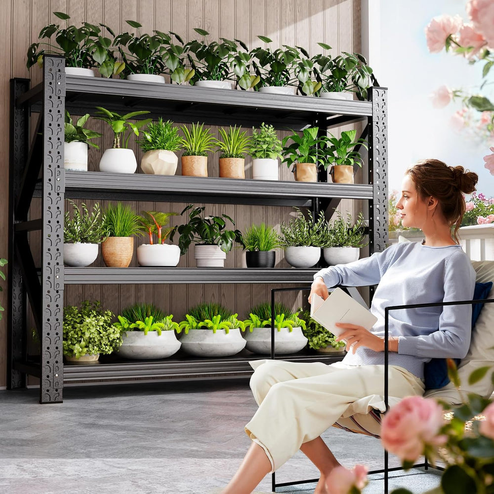 5000LBS Garage Shelving Heavy Duty, 4 Tier Adjustable Storage Shelves, Heavy ...