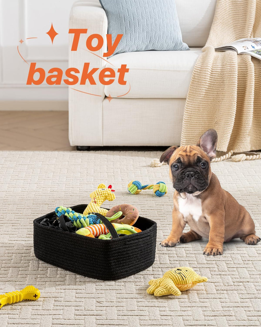 KALLAX Small Woven Storage Basket for Organizing, 13.5x9.5x5 inches, 3 Pack