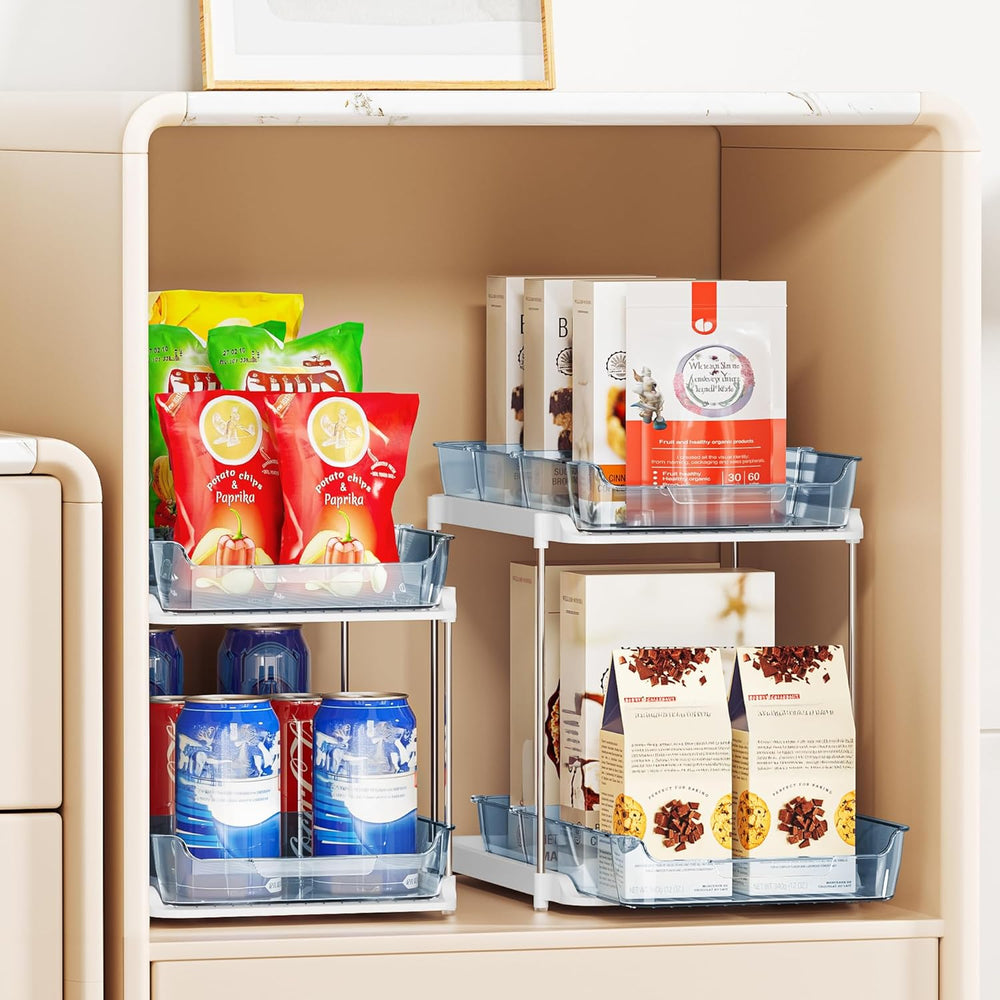 Delamu 2-Tier Multi-Purpose Bathroom Under Sink Organizers and Storage, Stack...