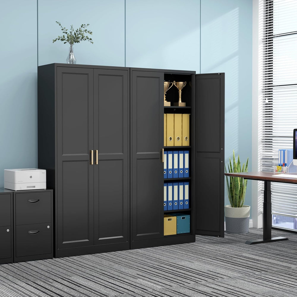 71" Tall Metal Kitchen Pantry Cabinet, Storage Cabinet with Doors