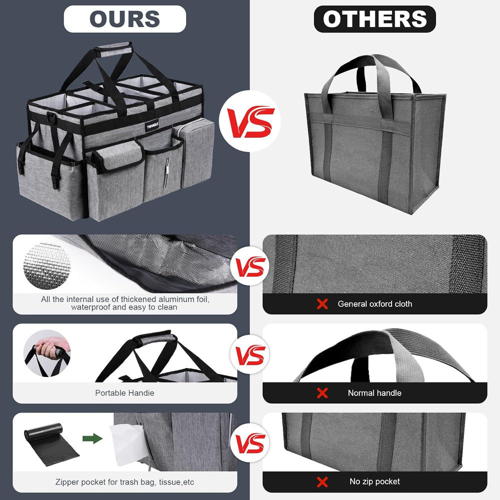 Extra Large Cleaning Caddy Bag with Rigid Support Board, Cleaning Organizer T...
