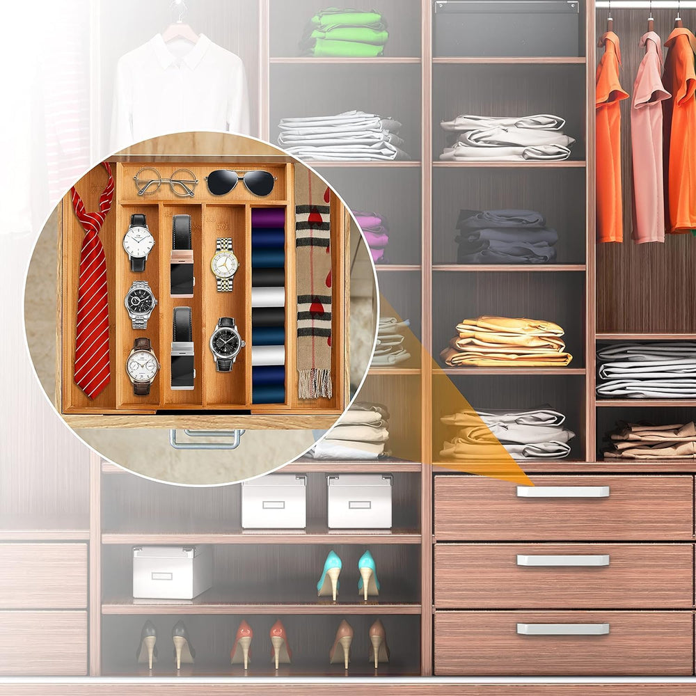 Kitchen Silverware Drawer Organizer and Storage Flatware Cutlery Utensil Hold...