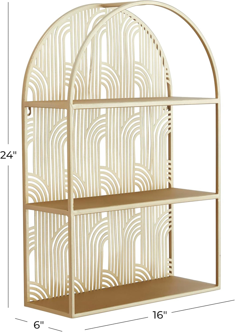 CosmoLiving by Cosmopolitan Metal Geometric Rounded 3 Level Wall Shelf with A...