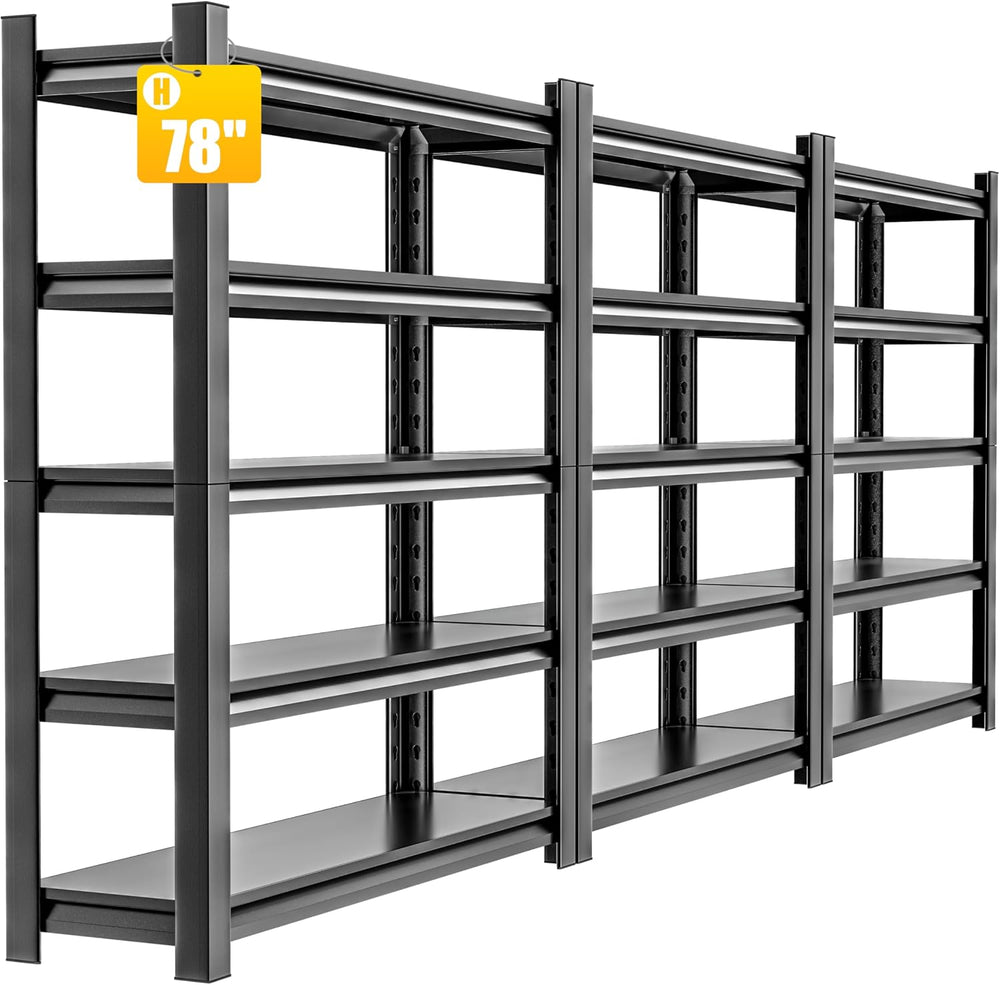 Garage Shelving, 48"W x 24"D x 72"H, Heavy Duty Metal Storage ...