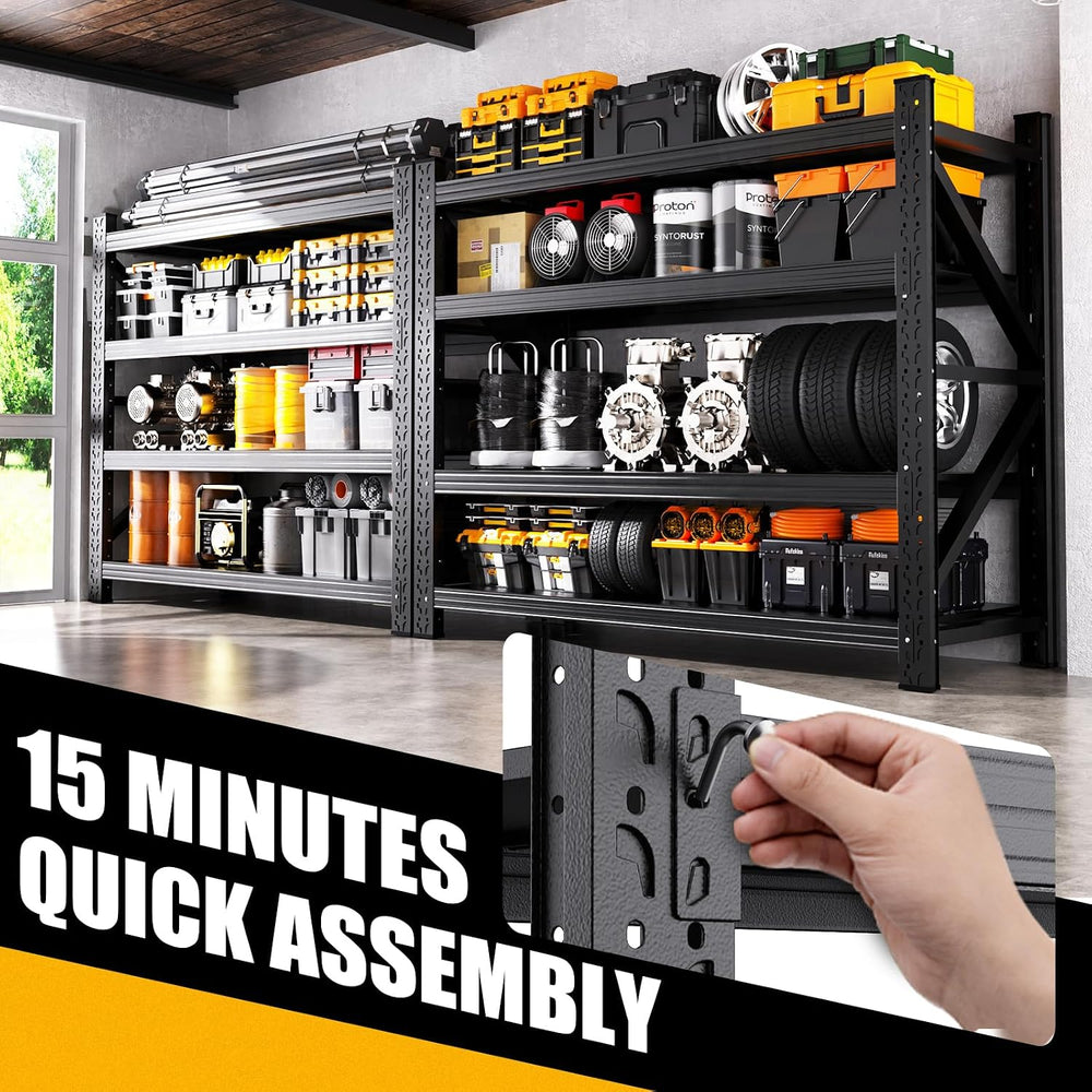 3-Pack Garage Shelving 5000LBS Heavy Duty Metal Shelving Unit 3 Tier Storage ...