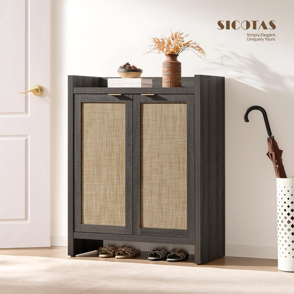 SICOTAS Shoe Cabinet Set of 2 Large Capacity Shoe Storage Organizer Cabinet