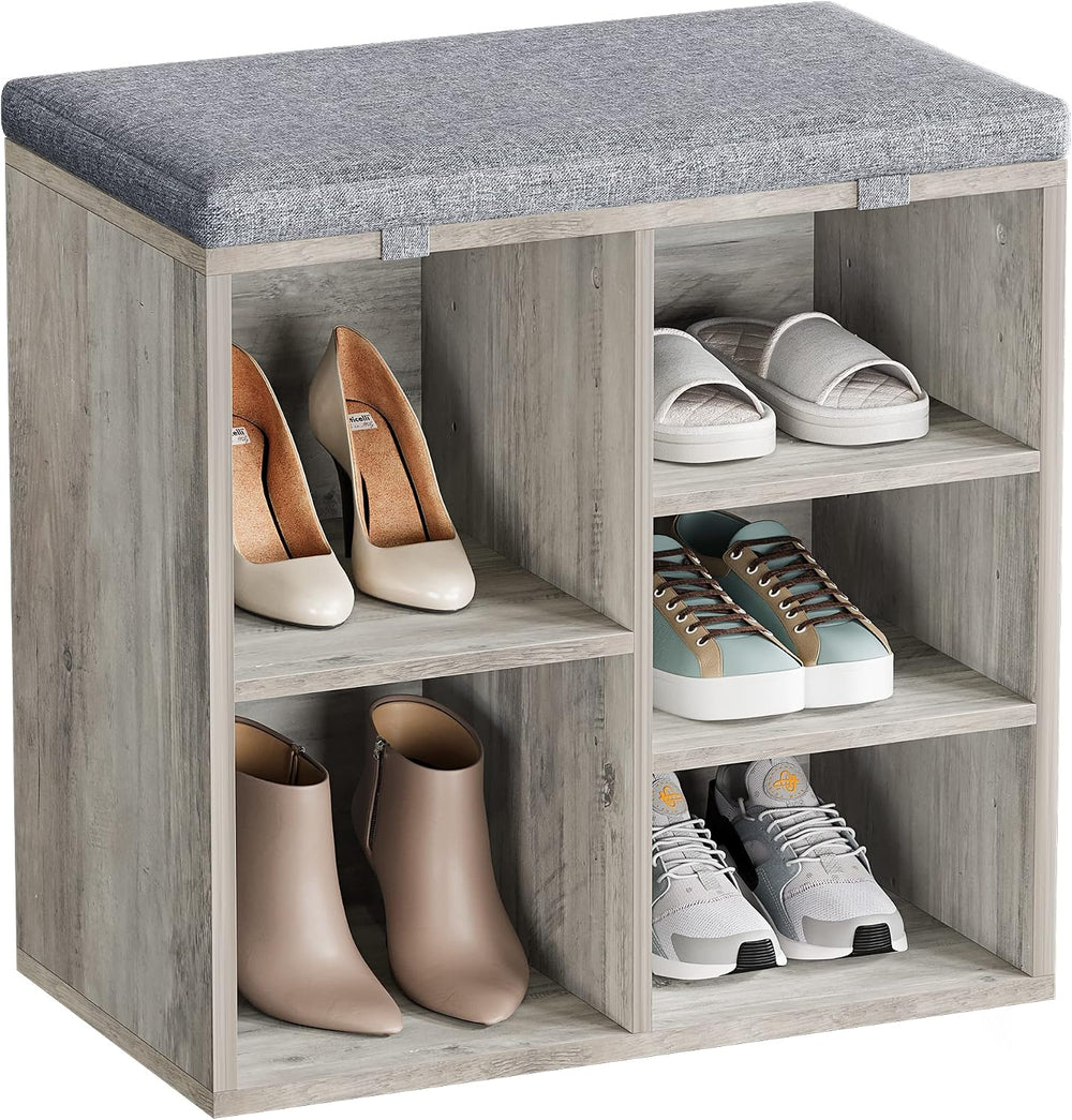 coucheta Shoe Storage Bench with Cushion, Cubby Seat Shoe Cabinet, Small Shoe...