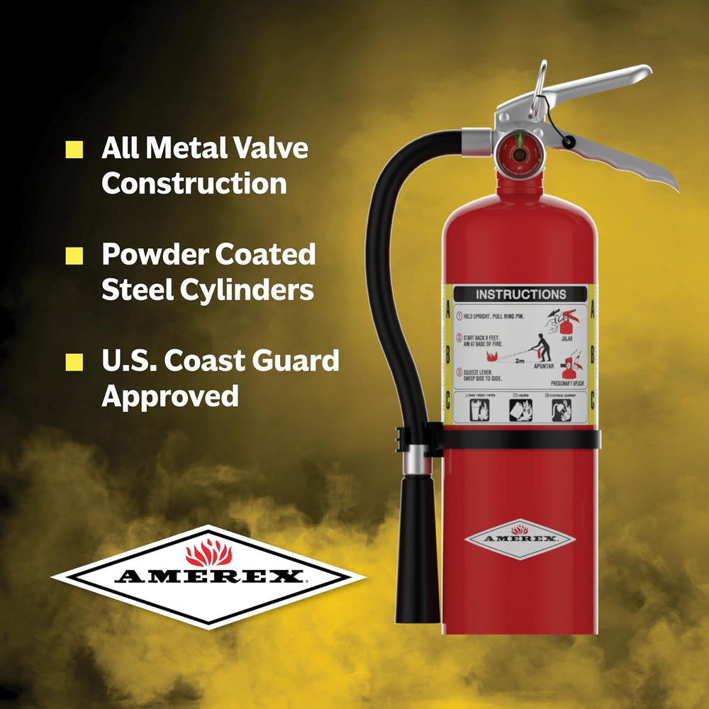Amerex A411 ABC Dry Chemical Fire Extinguisher with Aluminum Valve, 20 lb.