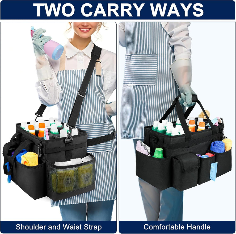 Cleaning Caddy Bag,Large Cleaning Supplies Organizer with Handle for Housekee...