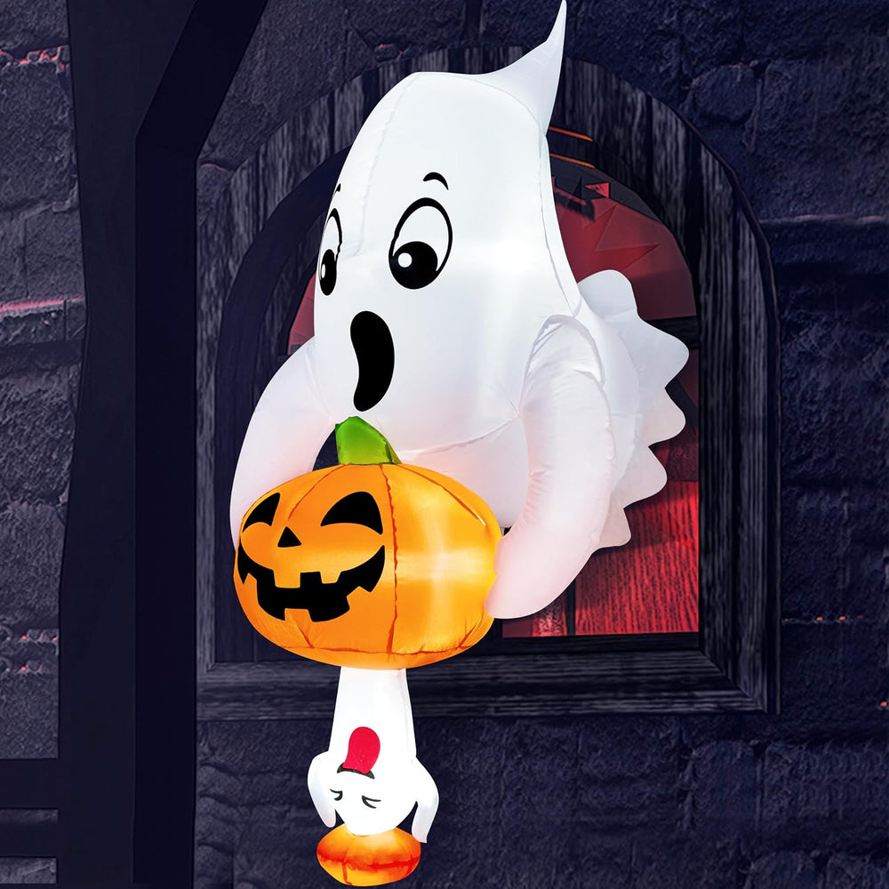 Joiedomi 6 FT Halloween Inflatable Ghost & Pumpkin, Outdoor Blow Up Windo...