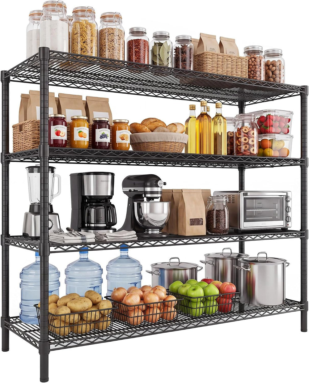 Garvee 2600LBS 4-Tier Storage Shelves Heavy Duty, Adjustable Metal Shelving