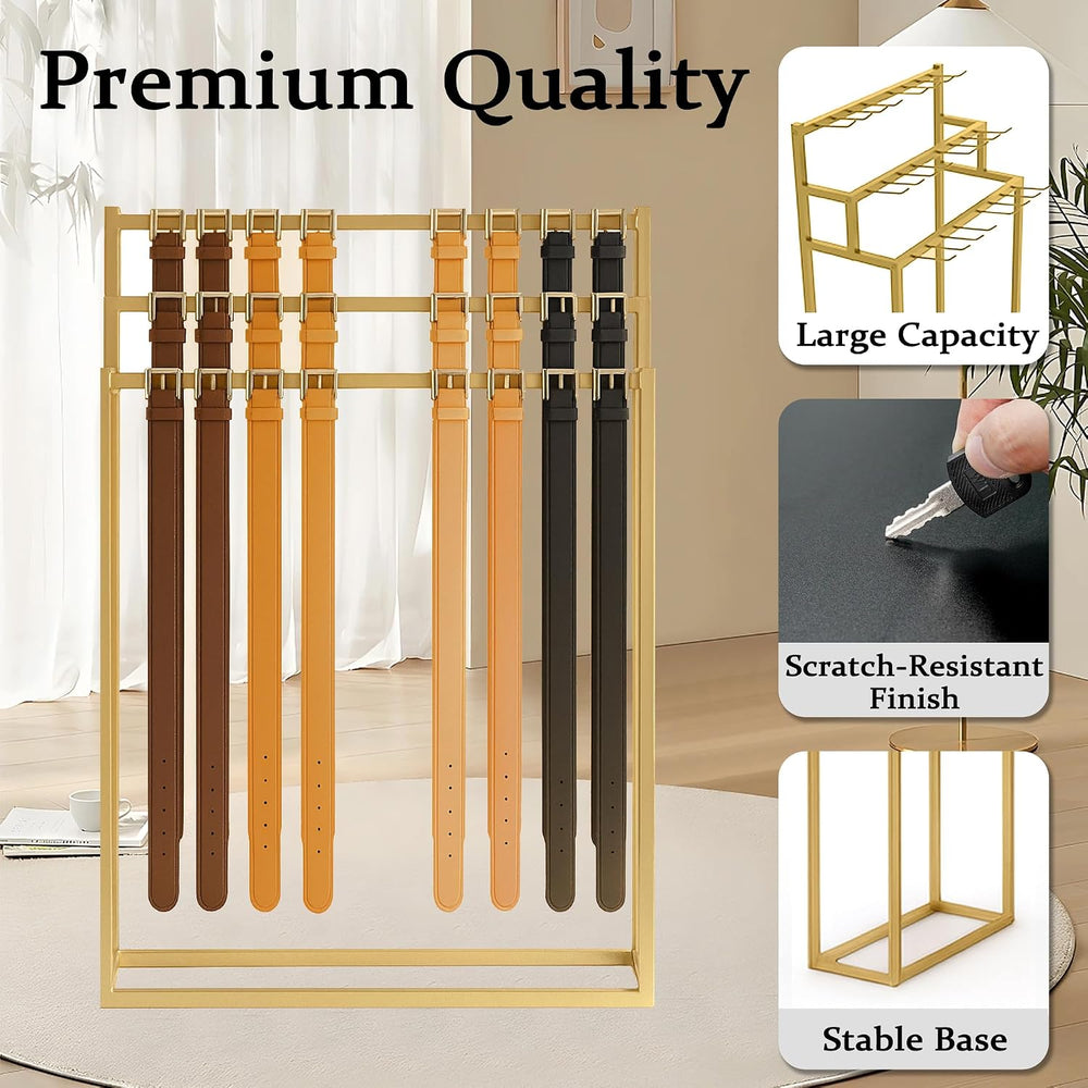 Belt Display Rack, Metal Belt Hanger, Tie Scarf Holder Storage Organizer
