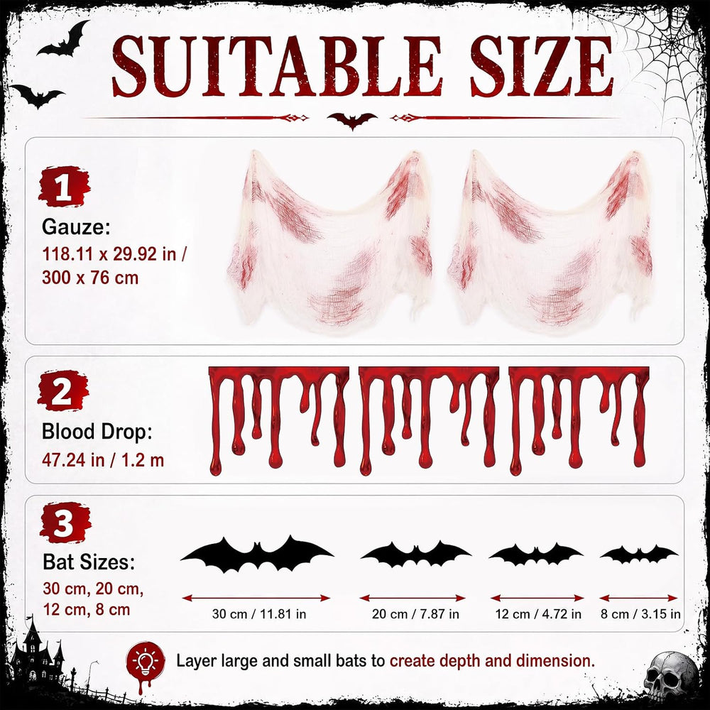 VioraWhite 34 Pcs Vampire Decorations for Halloween Bloody Hanging Decor
