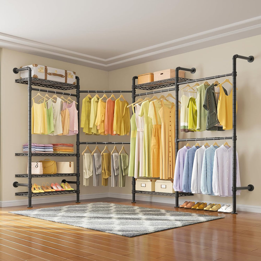 Timate L4 L Shape Garment Rack Heavy Duty Clothes Racks for Hanging Clothes, ...