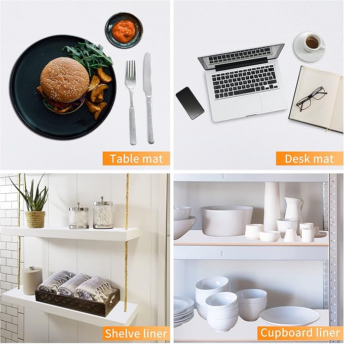 Kitchen Shelf Liner Drawer Liners, Non-Adhesive Refrigerator Liners Waterproof