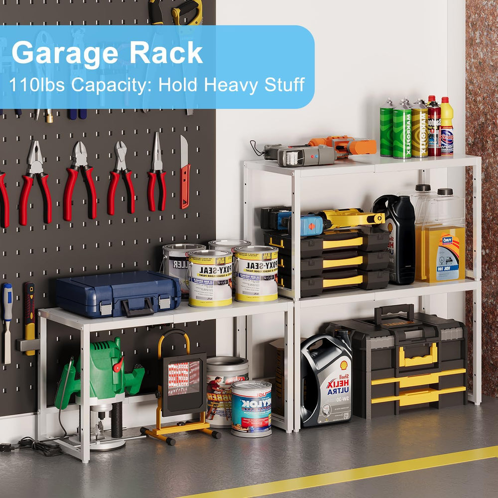 Expandable Kitchen Storage Shelves,110LBS Heavy Duty Metal Shelving Units and...