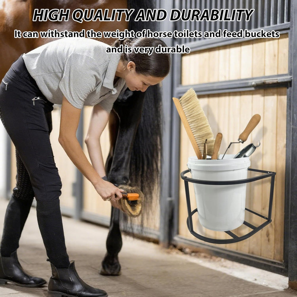 1 Pcs Horse Feed Pail Wall Mount,Heavy Duty Metal Wall Mount Water Bucket Hol...