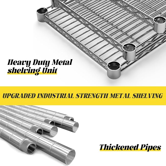 Storage Shelves, 5-Tier Adjustable Metal Industrial Utility Shelf Rack