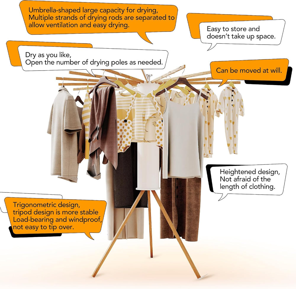 Clothes Drying Rack Tripod,Drying Rack Clothing,Laundry Drying Rack,Floor Sta...