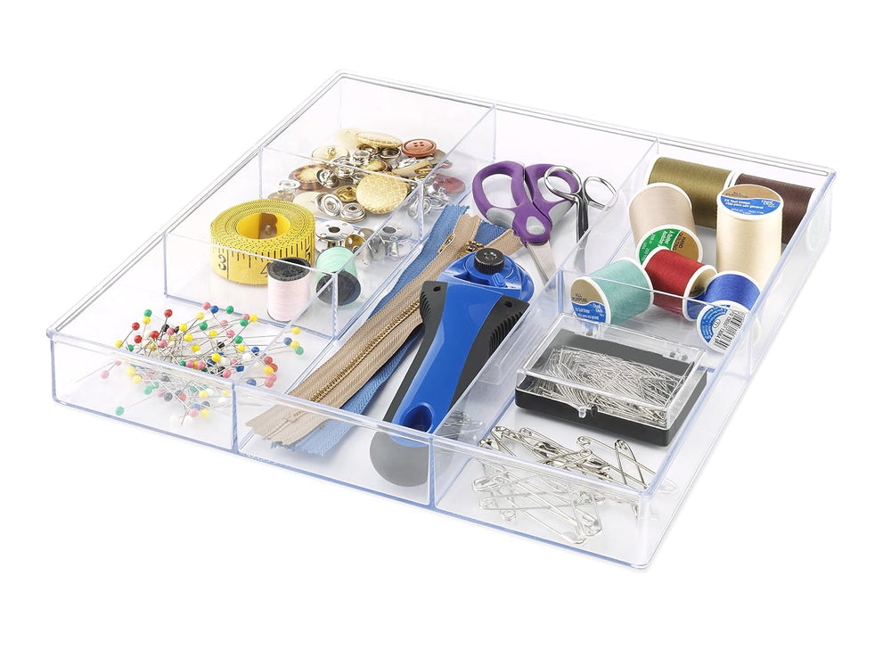 Whitmor Clear 6-Section Drawer Organizer | For Makeup & Accessories | Stu...