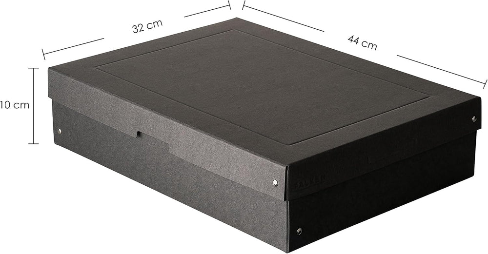 FALKEN Original PureBox Black Made in Germany 100 mm High DIN A3 Storage Box ...