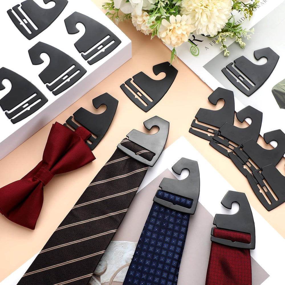 200 Pcs Tie Hangers, Plastic Neck Tie Holders for Display, Black Necktie Hook...