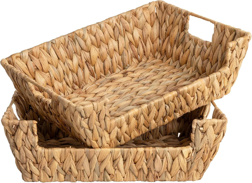 StorageWorks Pantry Baskets for Organizing, Large Wicker Baskets, 2 Pack