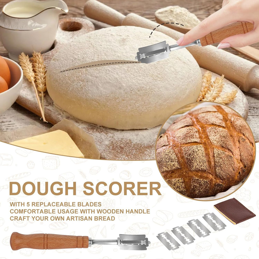 TNELTUEB Bread Proofing Basket Set, Incl 10'' Round & 9.6'...