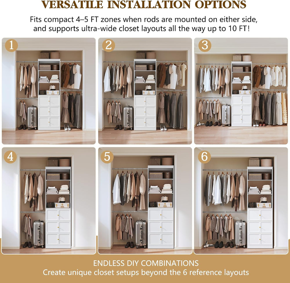 HLR 4 - 10 FT Mid-Century Modern Closet Organizer System