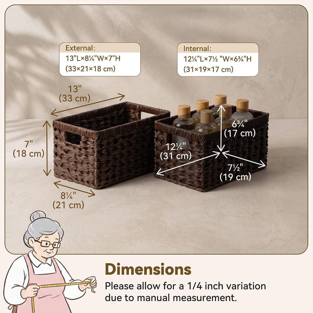 GRANNY SAYS Wicker Storage Baskets for Shelves, Brown Wicker Baskets, 2Pack
