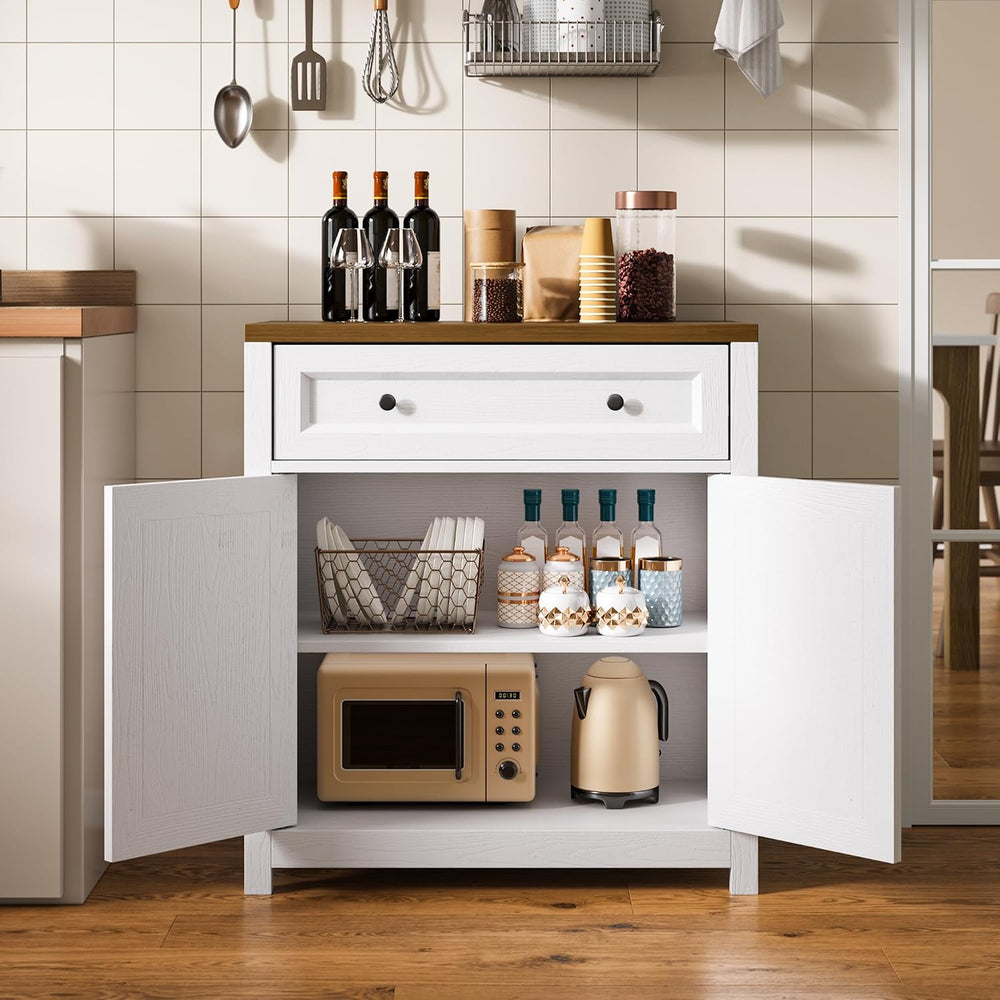 Gizoon Storage Cabinet with Adjustable Shelf, 2-Door Farmhouse Buffet