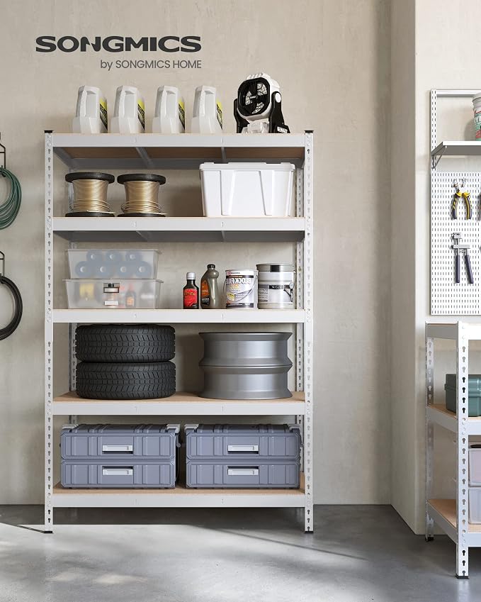 SONGMICS 5-Tier Storage Shelves, Load 2310 lb, Boltless Assembly, Adjustable ...