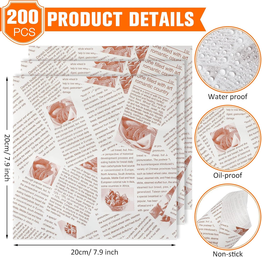 Potchen 220 Pcs Mini Square Fry Baskets, Metal Serving Baskets with Liners (2...