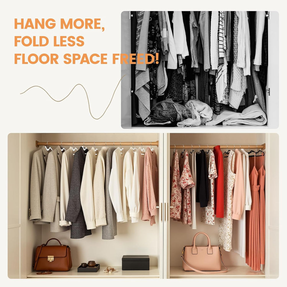 Plastic Short Neck Hangers 40 Pack Ultra-Thin Space-Saving ABS 360° Swivel Ho...