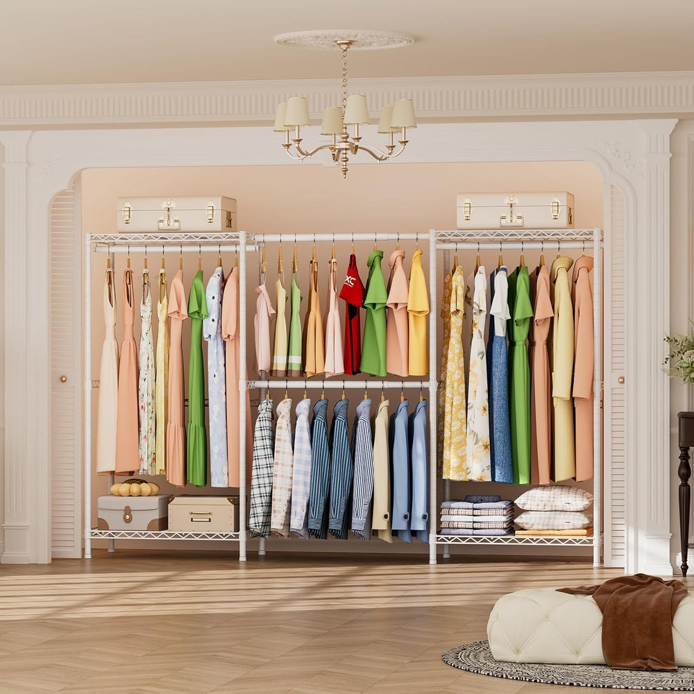 SINGAYE Heavy Duty Portable Closet Metal Clothes Racks Wardrobe with Shelf