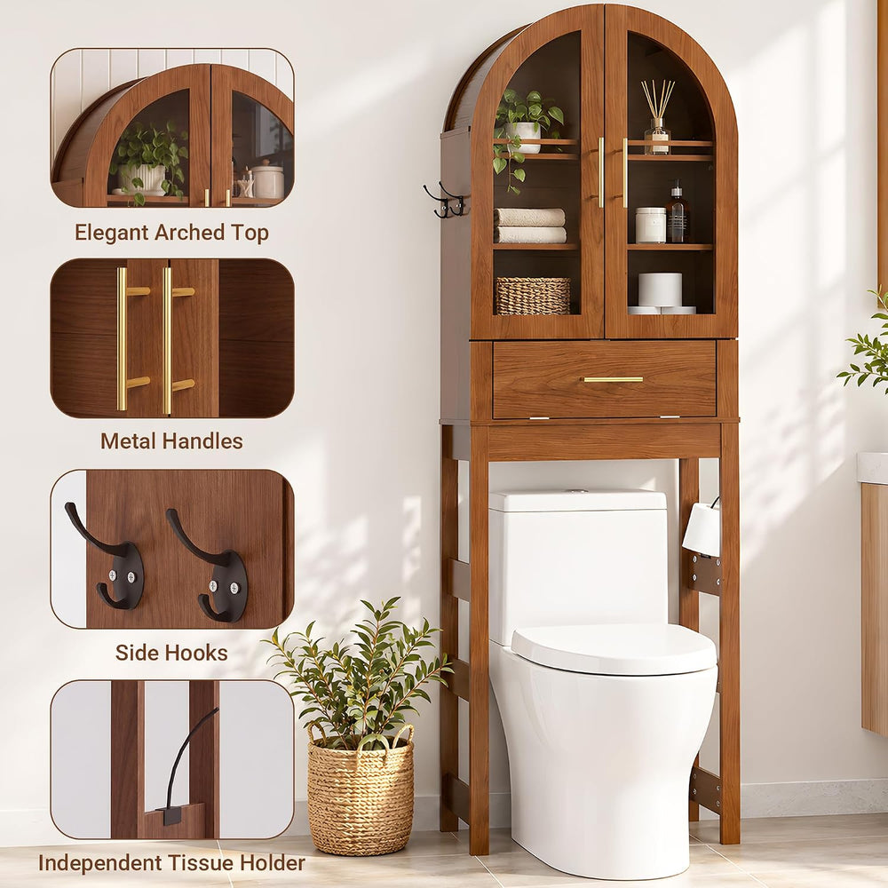 Seang 23" Over The Toilet Storage Cabinet,Arched Toilet Storage Cabinet ...