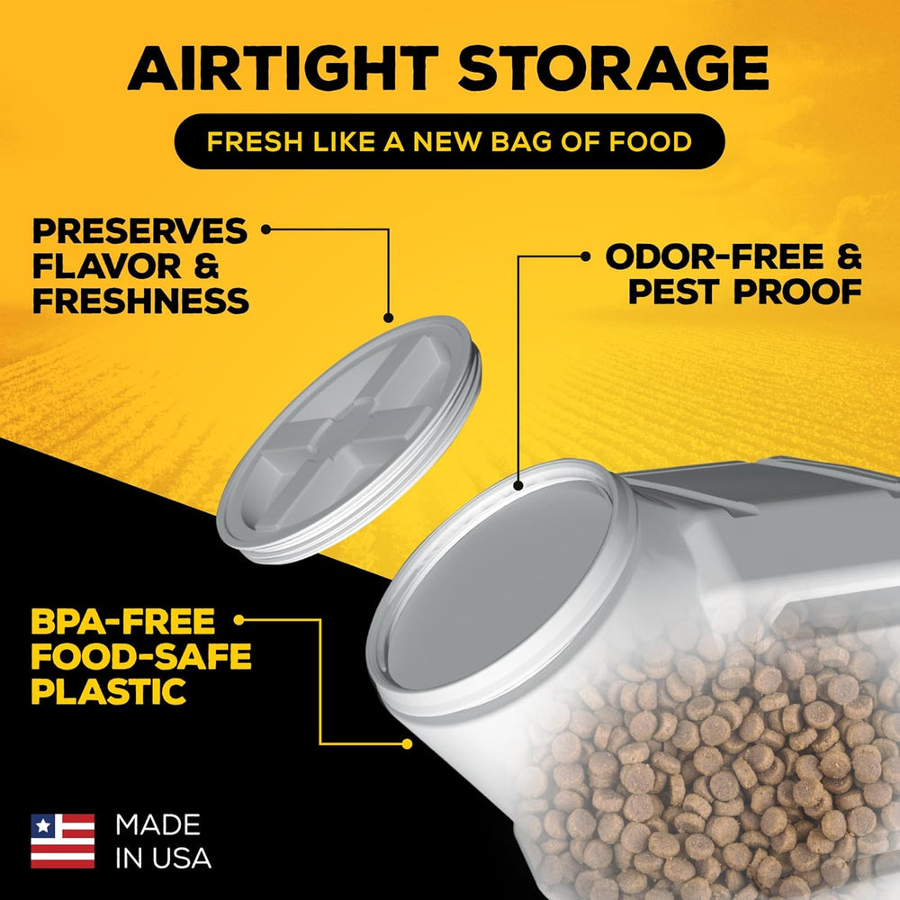 Vittles Vault Airtight Pet Food Storage Container + Scoop, Up to 30lbs