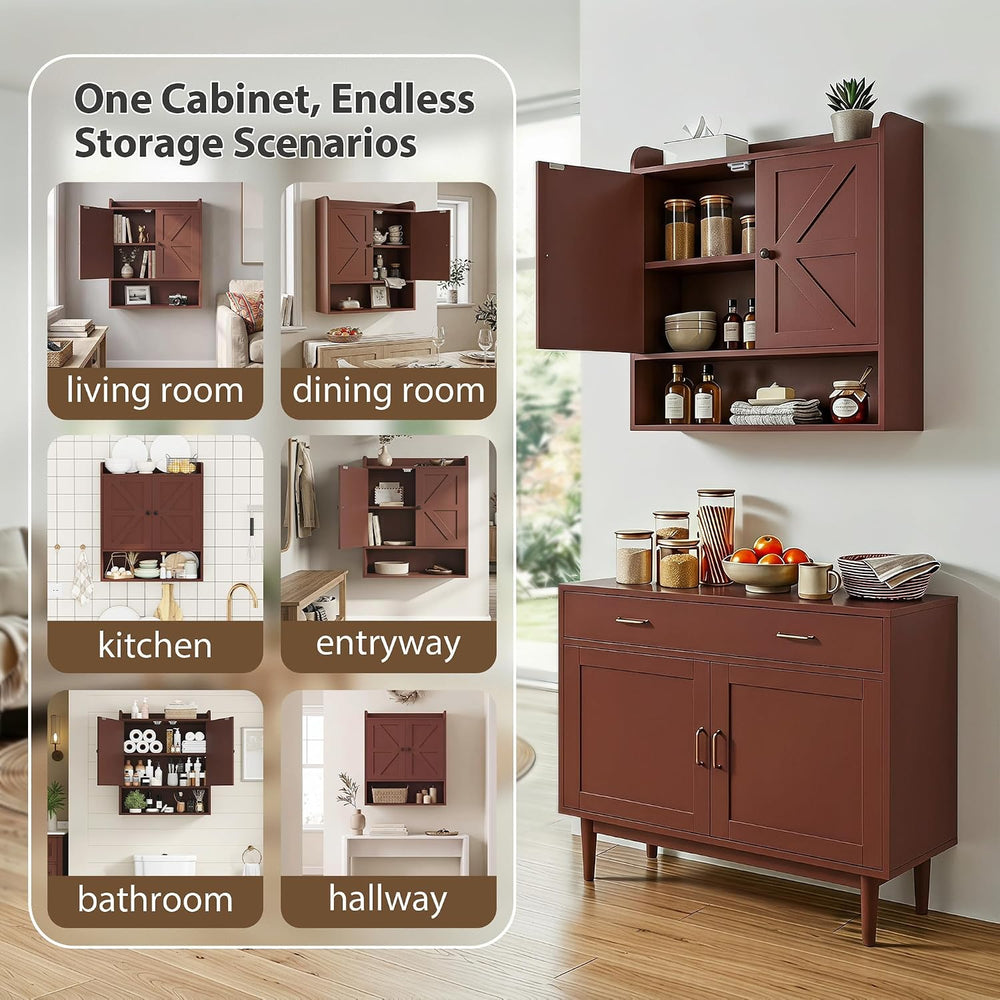 EasyCom Bathroom Wall Cabinet, Wall Mounted Over Toilet Storage Cabinet