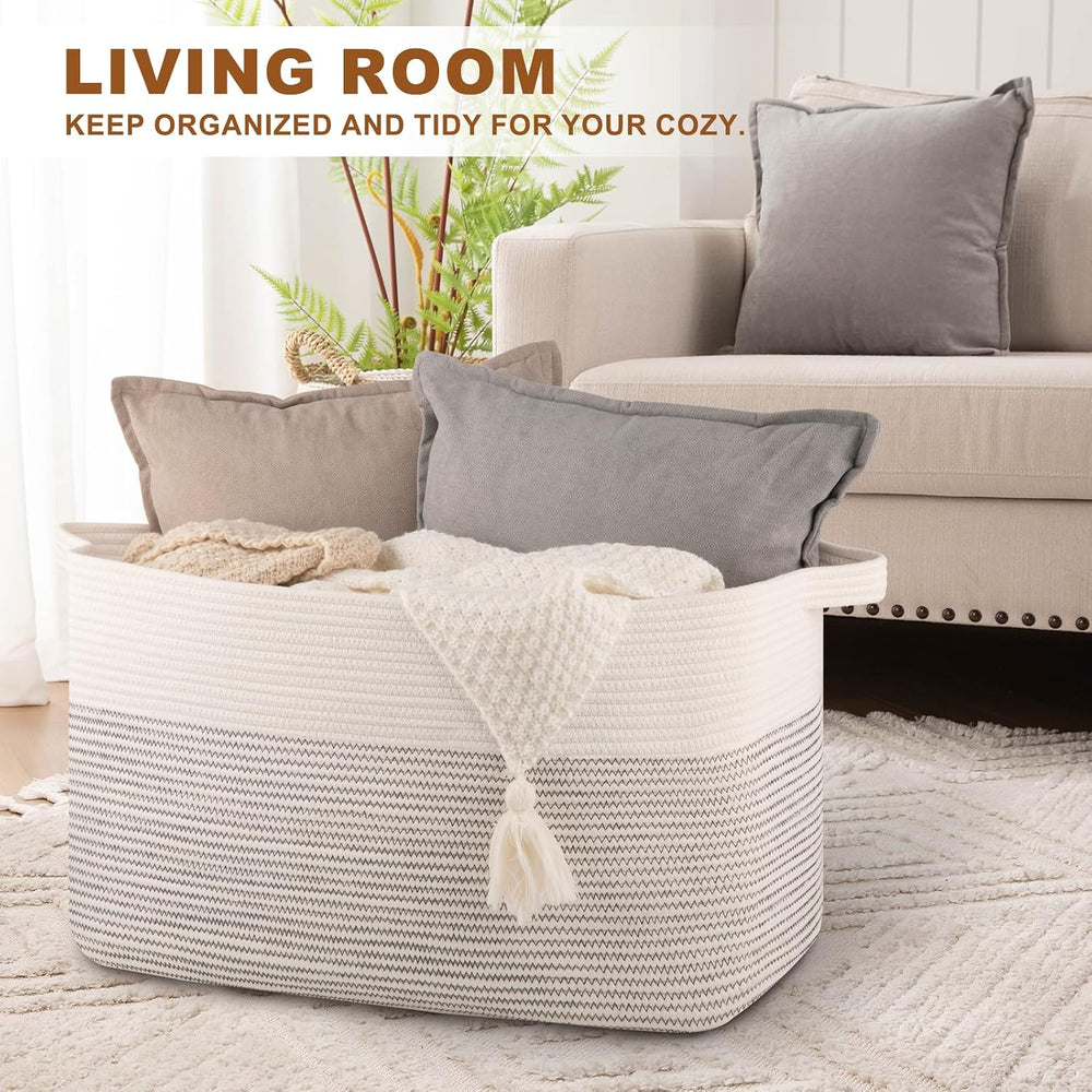OIASKET 90L Extra Large Blanket Basket Living Room, 24"x16.9"x14.2&...