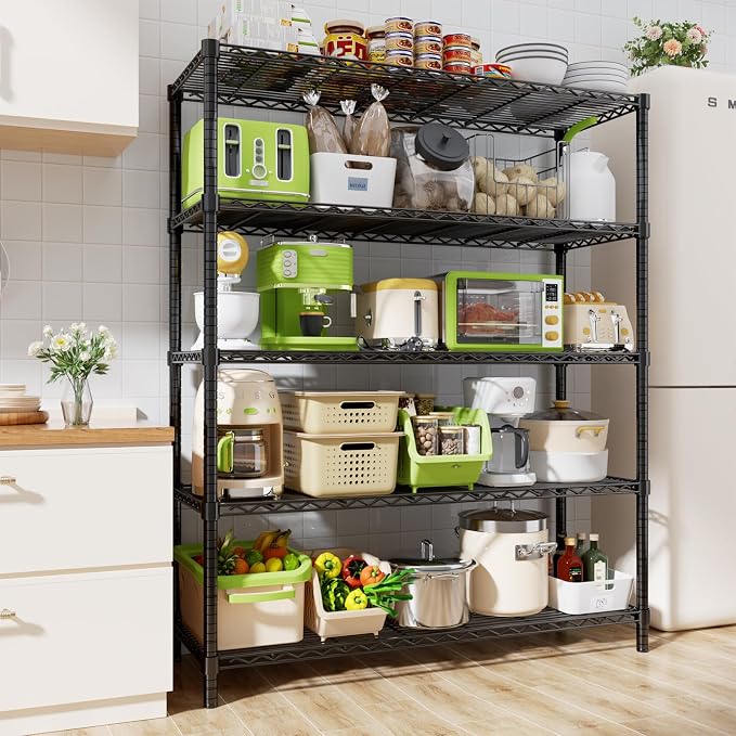 Storage Shelves, 5-Tier Adjustable Metal Industrial Utility Shelf Rack (3 PCS)