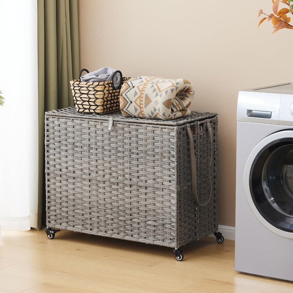 Laundry Hamper with Wheels, 52.8 Gallon(200L) Rolling Laundry Basket with Lid...