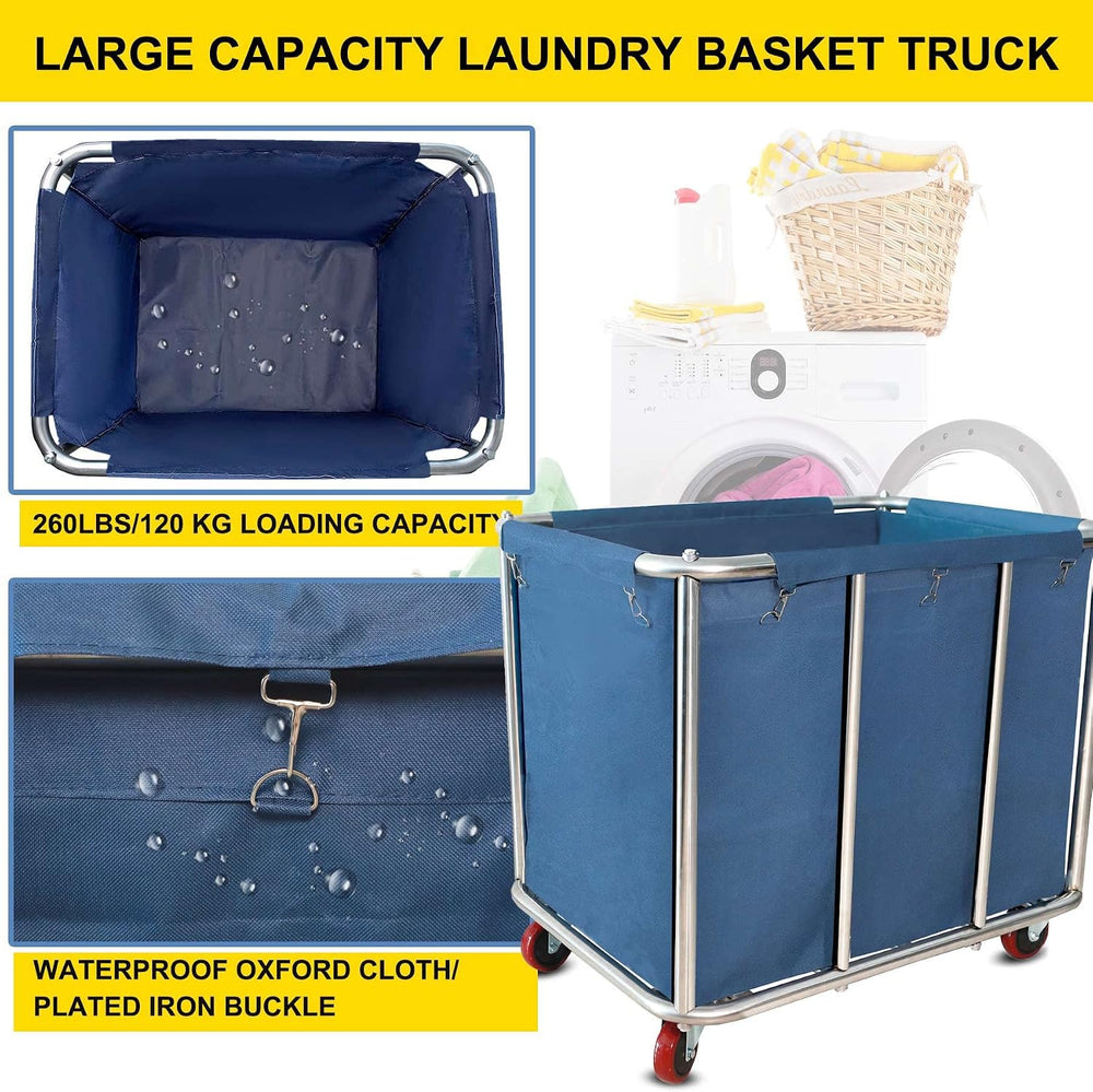 Commercial Laundry Cart with Wheels,400L Heavy Duty Laundry Hampers
