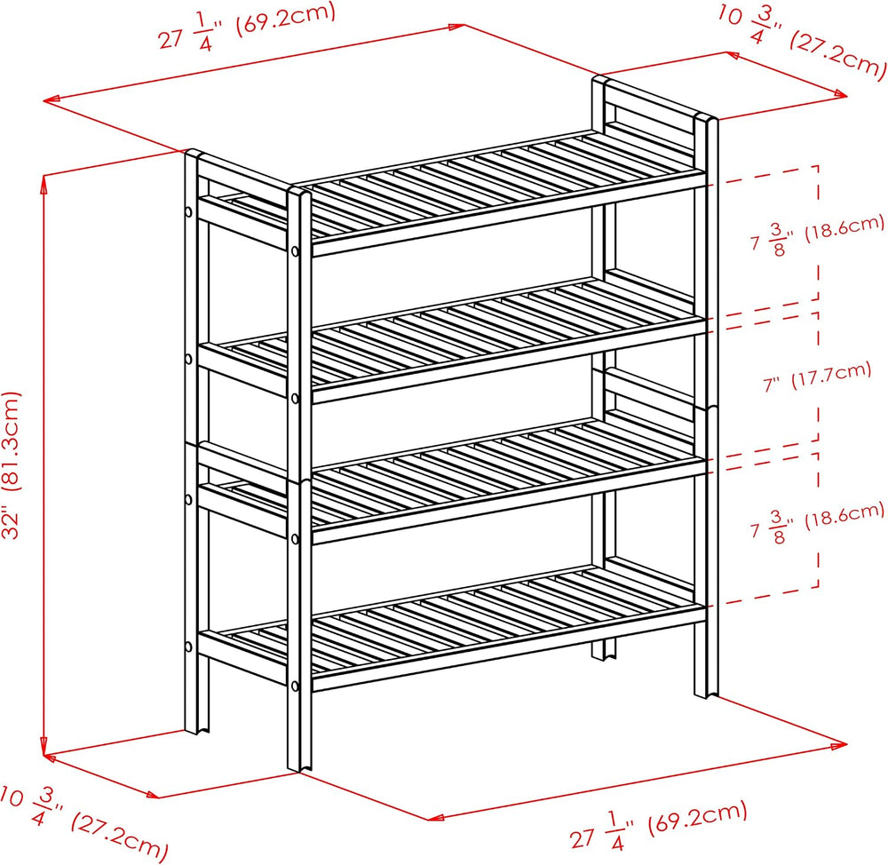 Winsome Mercury Shoe Rack, Natural, 27.24x10.71x32.01