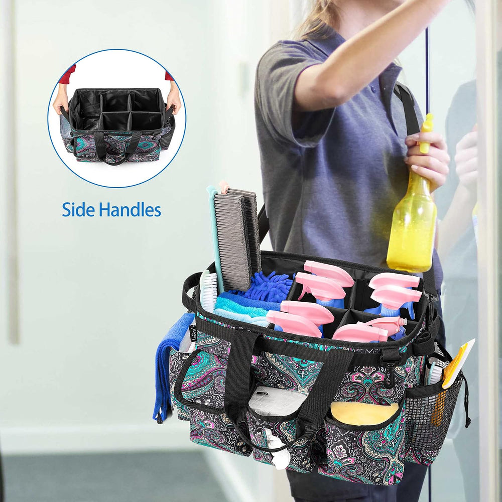LoDrid Large Wearable Cleaning Caddy Bag with Detachable Divider, Totem
