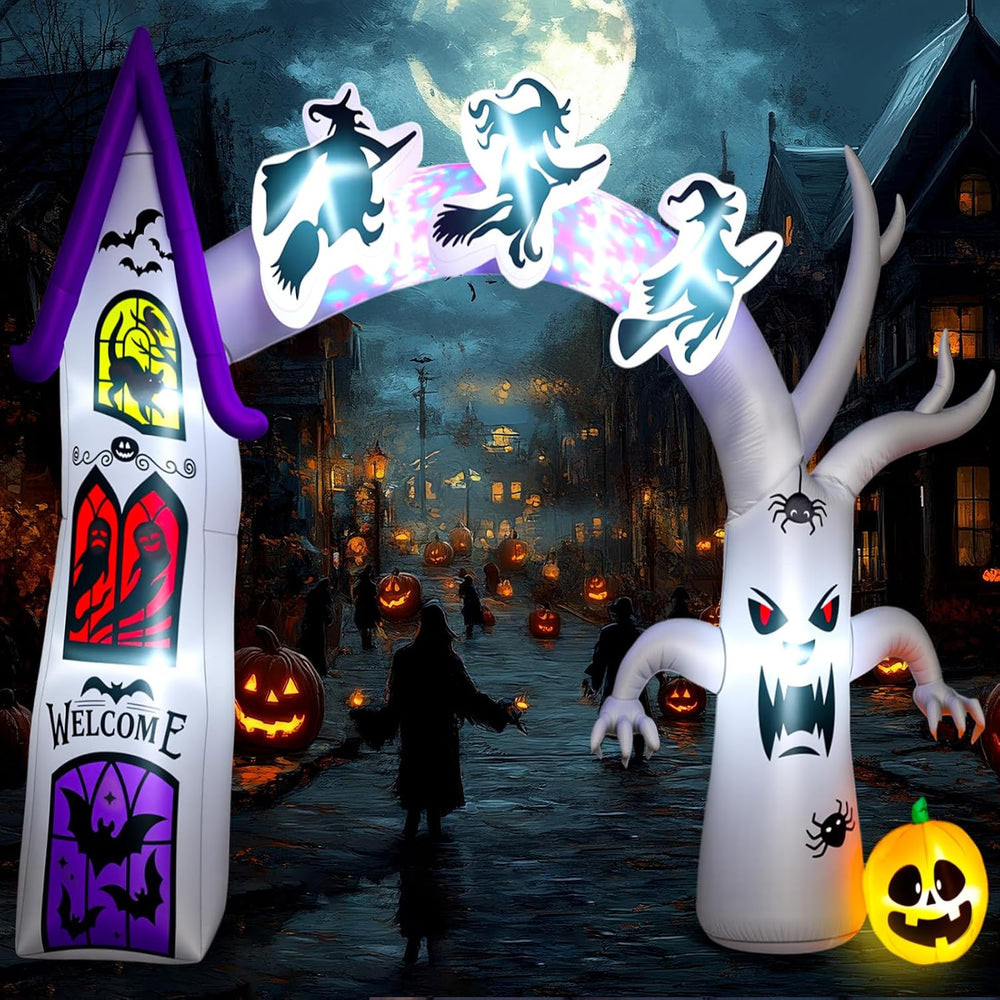 Capoda 14FT Length X 10FT Tall Halloween Inflatable Arch with LED Lights