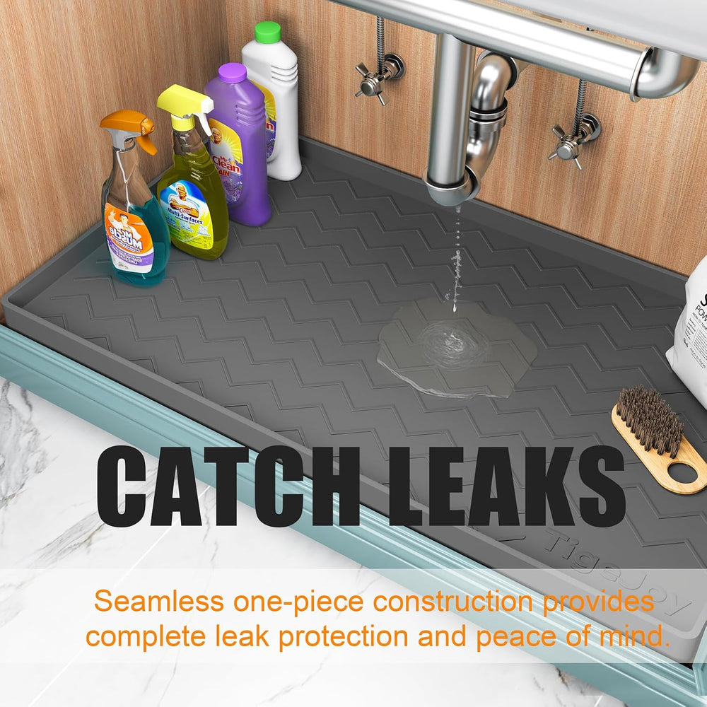 TigeJoy Under Sink Mats for Kitchen Waterproof 37" x 22", Cabinet L...